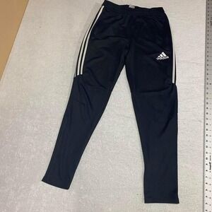 Adidas black track pants with white stripes on sides size men Medium. SKU545
